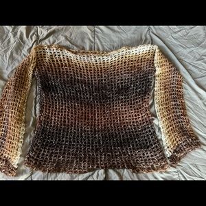 New handmade open crochet sweater. Lite weight